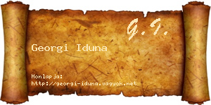 Georgi Iduna névjegykártya